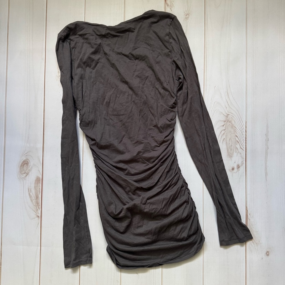 Velvet Gray Ruched Top - Picture 4 of 4